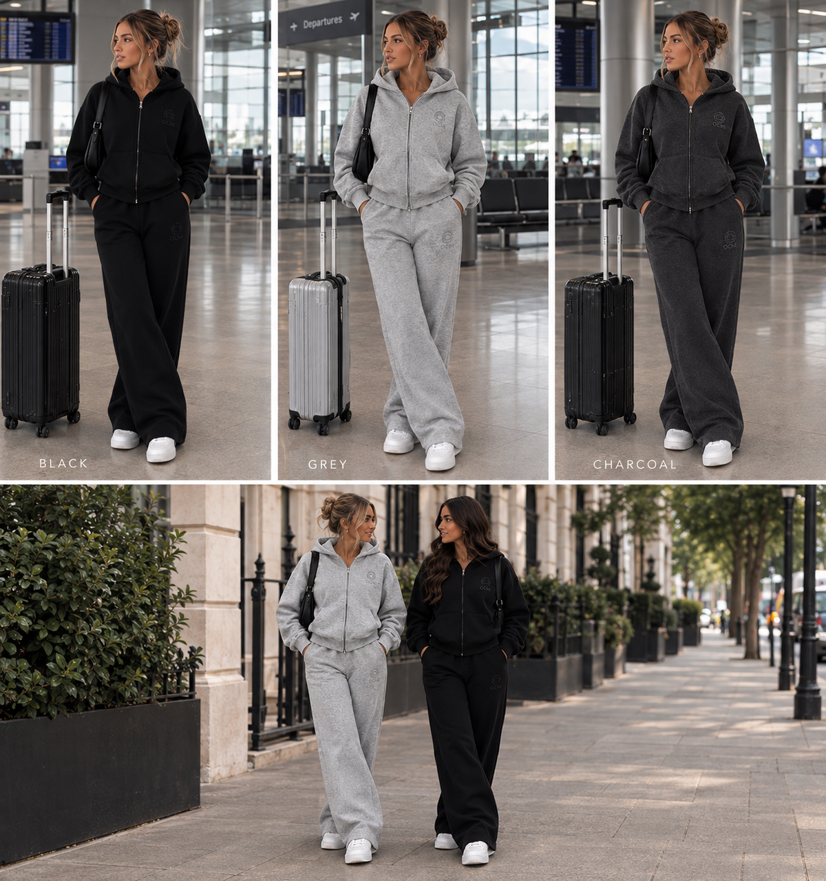 Heavyweight Double Zipped Unisex Embroidered Hoodies