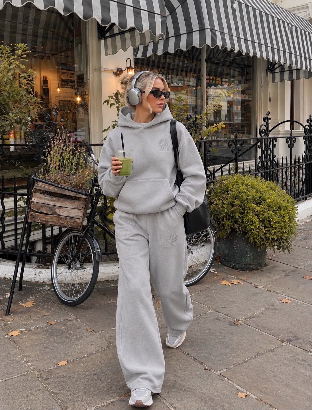 Heavyweight Grey/Grey Embroidered Hoodie