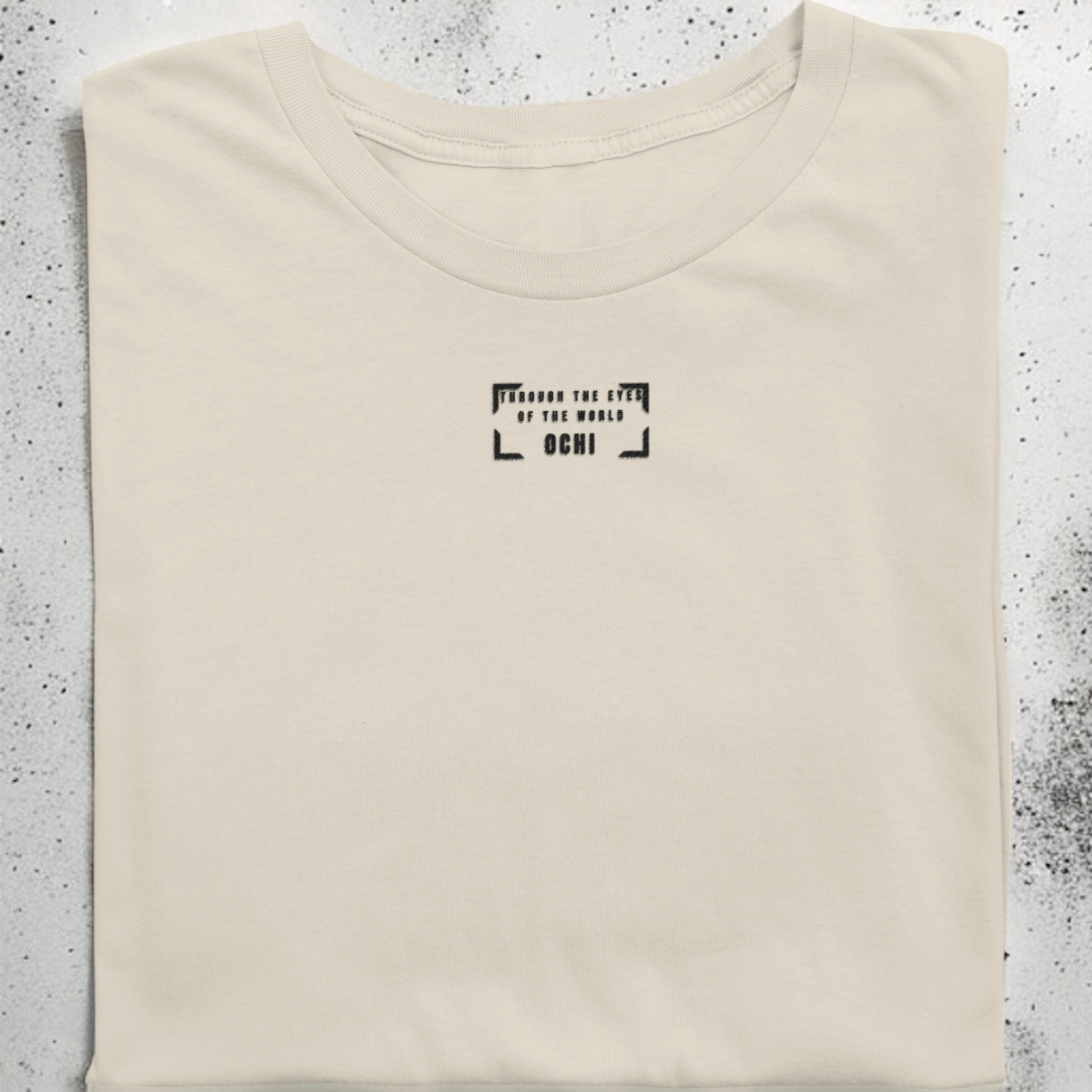 OCHI Through The Eyes Of The World Embroidered Unisex Natural Raw Tee