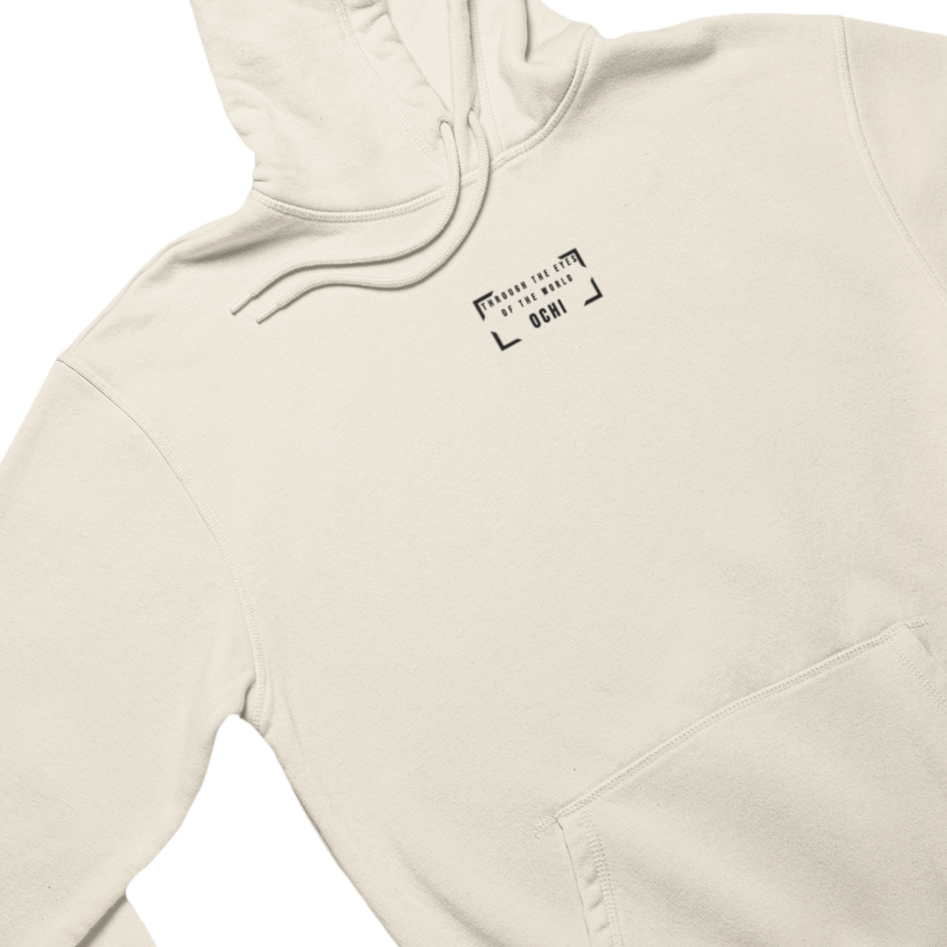 OCHI Through The Eyes Of The World Embroidered Unisex Natural Raw Hoodie