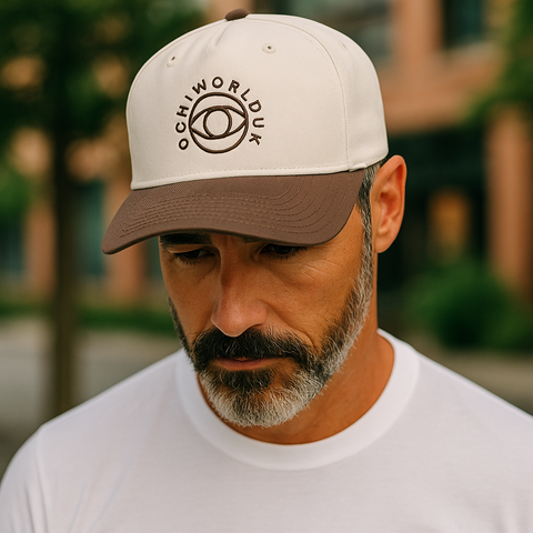 2 Tone Cream/Brown Embroidered SnapBack