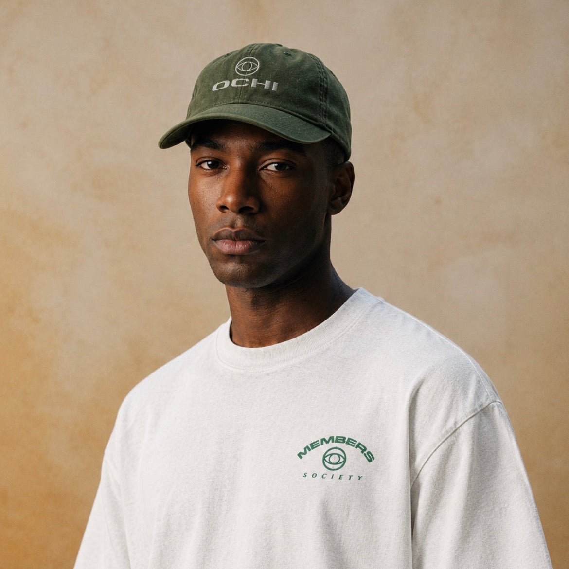 100% organic cotton 6 panel “Dad Style Caps” with embroidered front logo