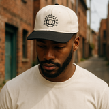 2 Tone Cream/Black Embroidered SnapBack