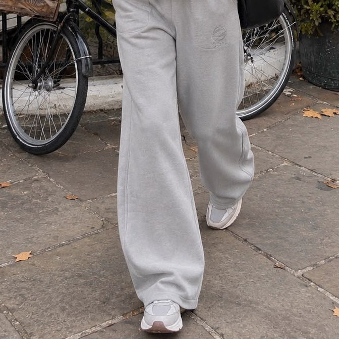 Heavyweight grey/grey embroidered joggers