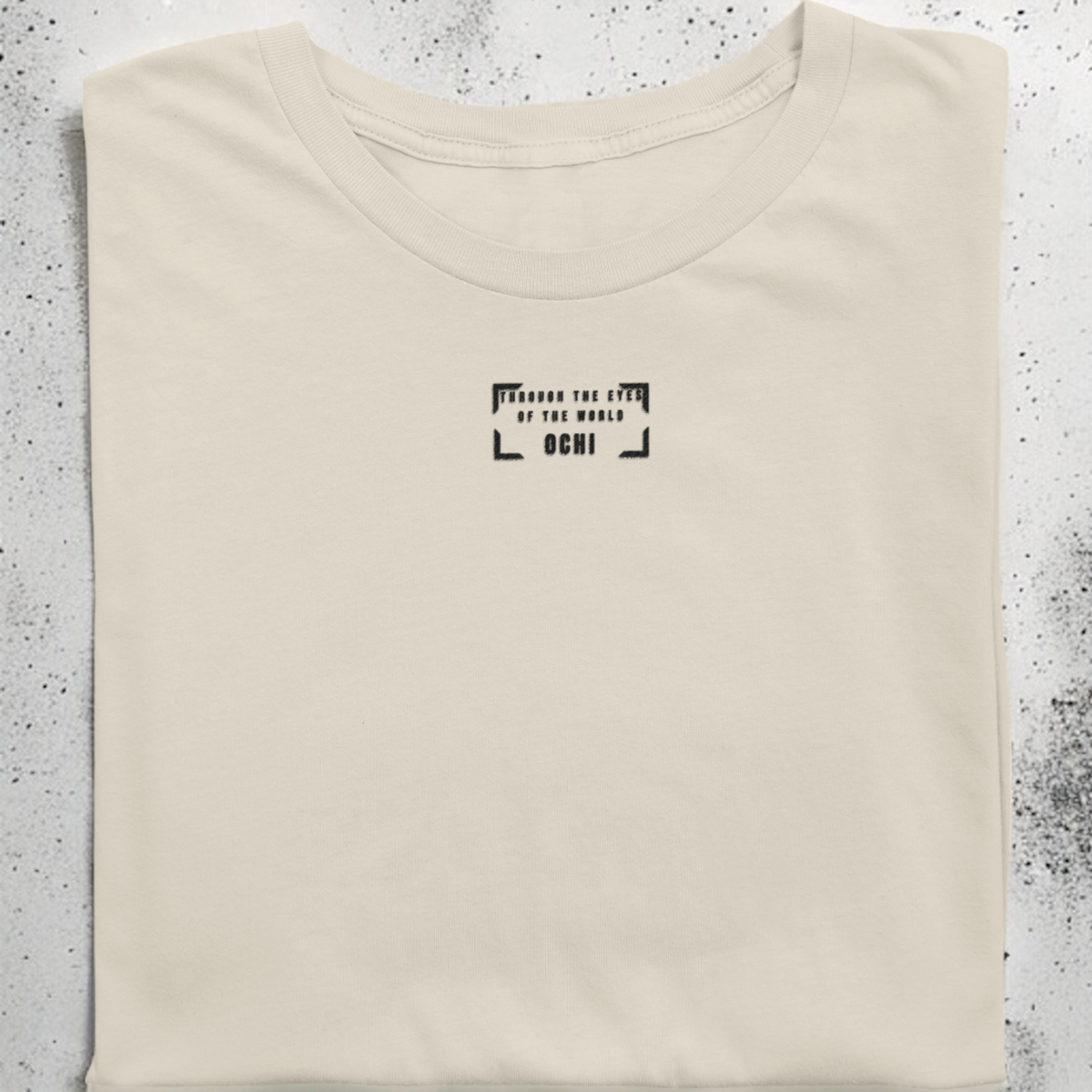 OCHI Through The Eyes Of The World Embroidered Unisex Natural Raw Tee