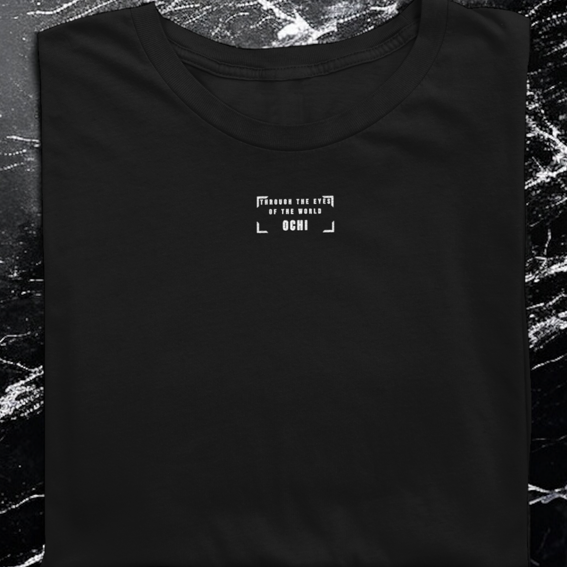 OCHI Through The Eyes Of The World Embroidered Unisex Black  Tee