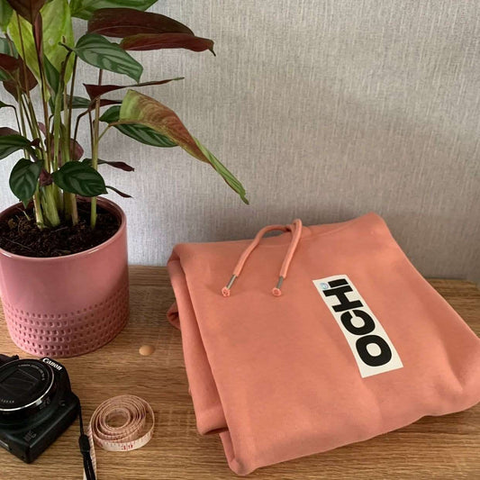 OCHI Unisex Pink Clay Box Logo Heavy Hoodie